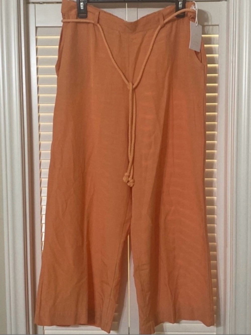 LC Lauren Conrad Wide-Leg Rope-Tie Pants in Burnt Orange